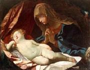 Virgin adoring the sleeping Baby Jesus